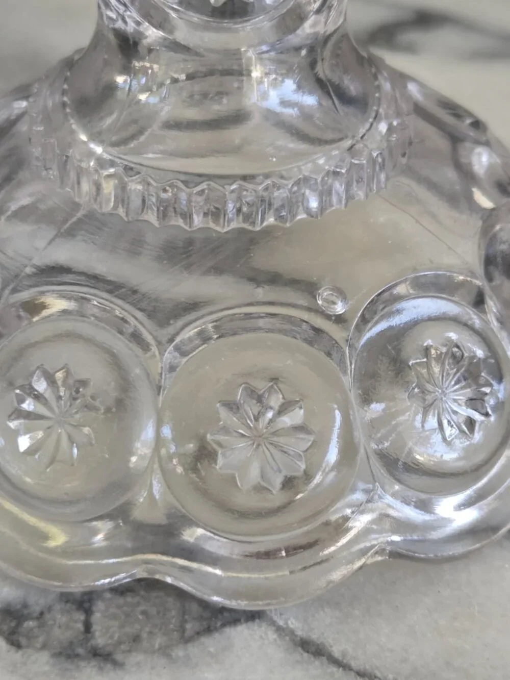 Vtg LE Smith Glass Clear Moon and Stars 10
